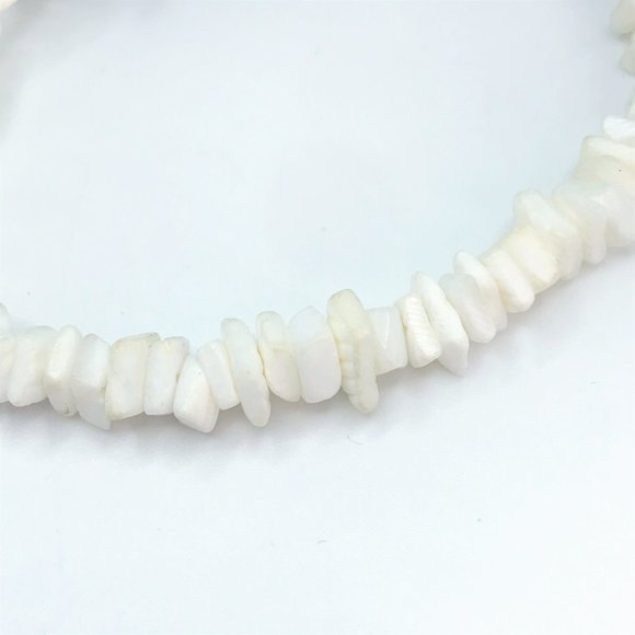 Necklace Bracelet Set Lot White Clam Shell Beads Beach Surfer Island Hawaii Surf - Picture 3 of 10